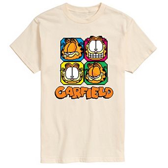 Men's Garfield Pixel Faces Graphic Tee