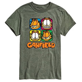 Men's Garfield Pixel Faces Graphic Tee