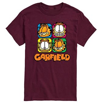 Men's Garfield Pixel Faces Graphic Tee