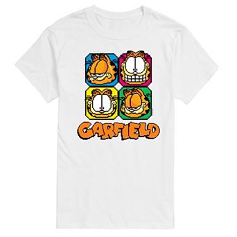 Men's Garfield Pixel Faces Graphic Tee