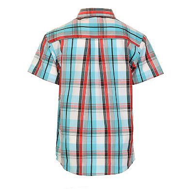 Gioberti Boy's Casual Plaid Checked Short Sleeve Button Down Shirt