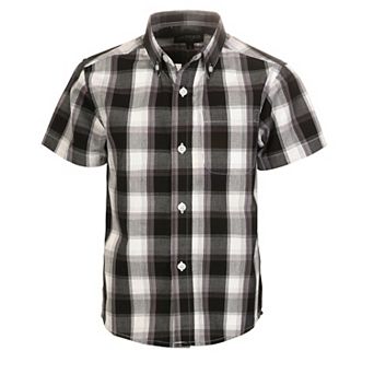 Gioberti Boy's Casual Plaid Checkered Short Sleeve Button Down Shirt
