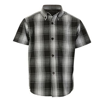 Gioberti Boy's Casual Plaid Checkered Short Sleeve Button Down Shirt