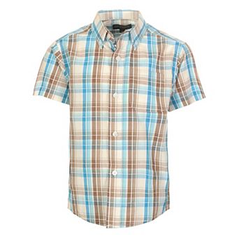 Gioberti Boy's Casual Plaid Checkered Short Sleeve Button Down Shirt