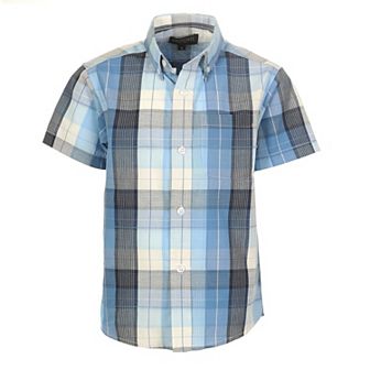 Gioberti Boy's Casual Plaid Checkered Short Sleeve Button Down Shirt