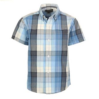 Gioberti Boy's Casual Plaid Checkered Short Sleeve Button Down Shirt