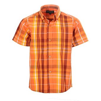 Gioberti Boy's Casual Plaid Checkered Short Sleeve Button Down Shirt