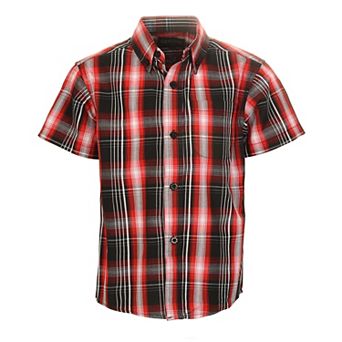 Gioberti Boy's Casual Plaid Checkered Short Sleeve Button Down Shirt