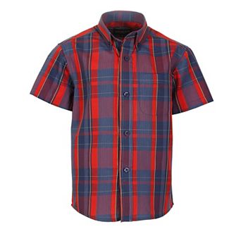 Gioberti Boy's Casual Plaid Checkered Short Sleeve Button Down Shirt