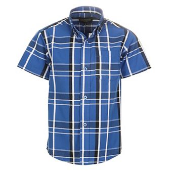 Gioberti Boy's Casual Plaid Checkered Short Sleeve Button Down Shirt