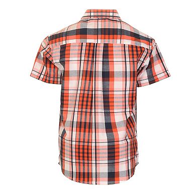 Gioberti Kid's Casual Plaid Checkered Short Sleeve Button Down Shirt