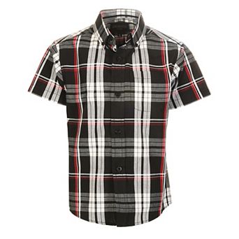 Gioberti Kid's Casual Plaid Checkered Short Sleeve Button Down Shirt