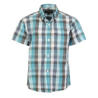 Gioberti Kid's Casual Plaid Checkered Short Sleeve Button Down Shirt
