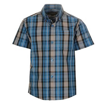 Gioberti Kid's Casual Plaid Checkered Short Sleeve Button Down Shirt