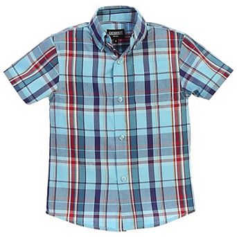 Gioberti Kid's Casual Plaid Checkered Short Sleeve Button Down Shirt