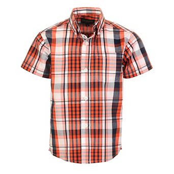 Gioberti Kid's Casual Plaid Checkered Short Sleeve Button Down Shirt