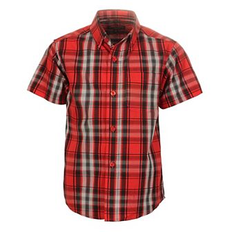 Gioberti Kid's Casual Plaid Checkered Short Sleeve Button Down Shirt