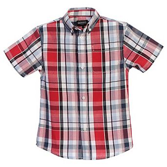 Gioberti Kid's Casual Plaid Checkered Short Sleeve Button Down Shirt