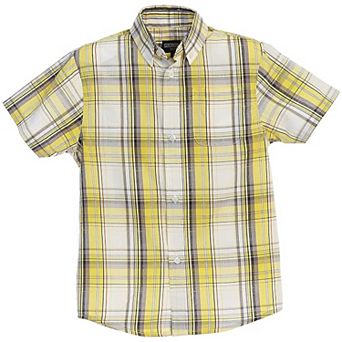 Gioberti Kid's Casual Plaid Checkered Short Sleeve Button Down Shirt