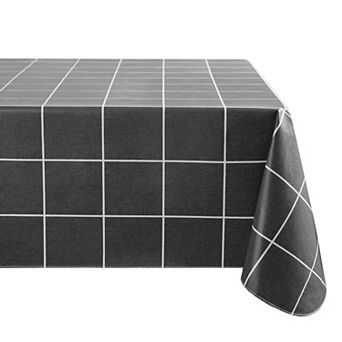Elrene Home Fashions Windowpane Plaid Printed Square/rectangle Vinyl Tablecloth