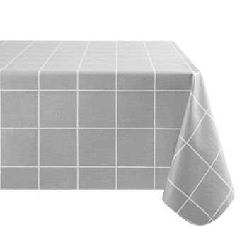 Elrene Home Fashions Windowpane Plaid Printed Square/rectangle Vinyl Tablecloth