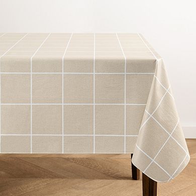 Elrene Home Fashions Windowpane Plaid Printed Square/rectangle Vinyl Tablecloth