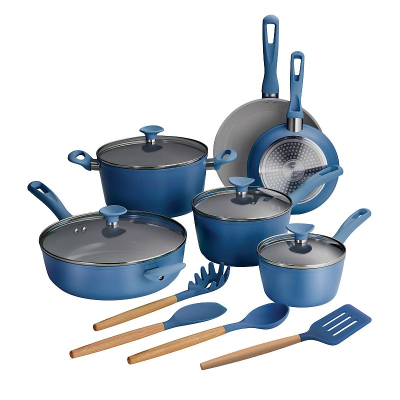 UPC 016017157996 product image for Tramontina 14-pc. Ceramic Induction Cookware Set, Blue | upcitemdb.com