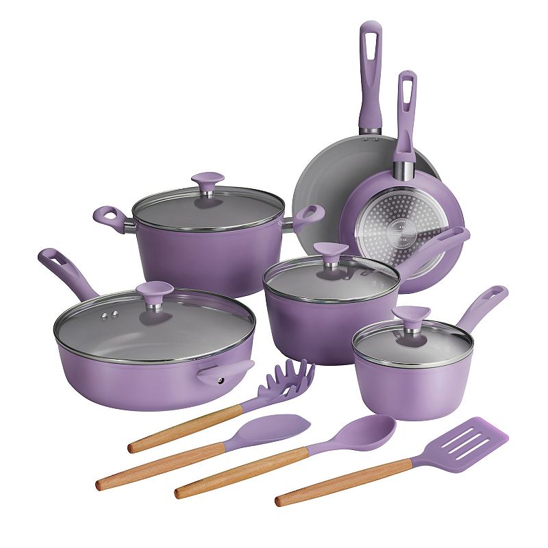 UPC 016017158016 product image for Tramontina 14-pc. Ceramic Induction Cookware Set, Purple | upcitemdb.com