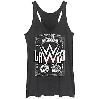 Juniors' WWE Wrestlemania Goes Hollywood 23 Tri-Blend Racerback Graphic Tank Top