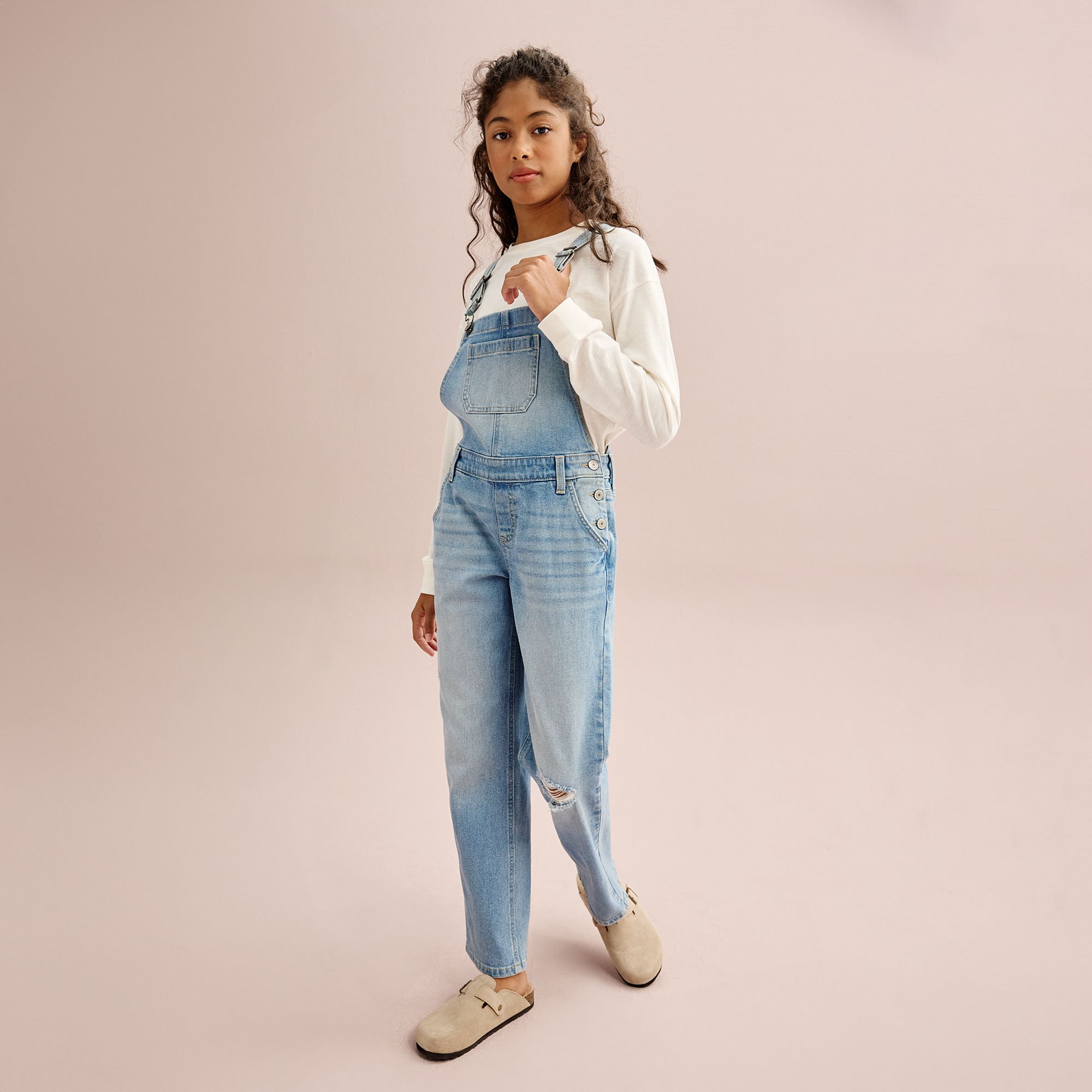 Girls 6-20 SO® 90s Straight Denim Overalls in Regular & Plus Size, Girls,