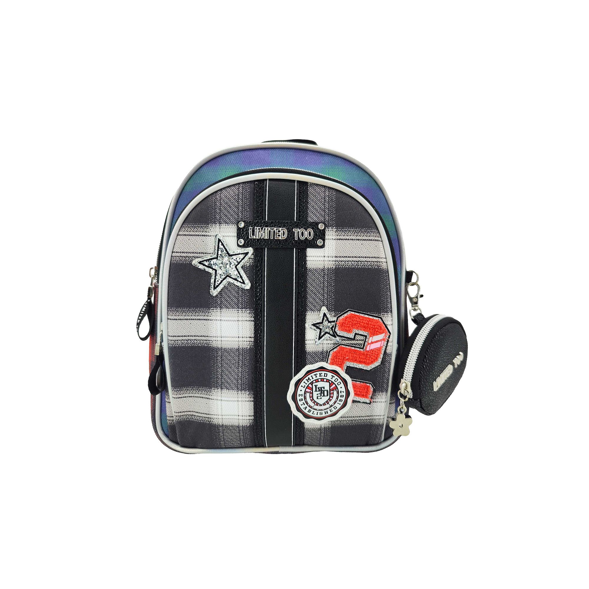 Girls Limited Too Mini Backpacks, Black Plaid