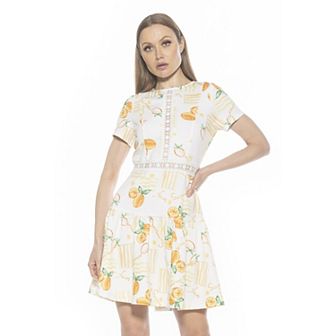 Women's ALEXIA ADMOR Alexa Lace Trim Floral Print Mini Dress