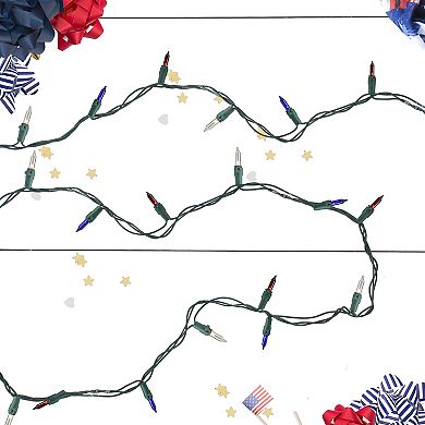 Northlight 100-Count Red, White & Blue Fourth of July String Lights