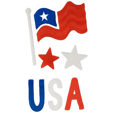 Northlight Double Sided Fourth of July Celebration Gel Window Clings 6-pack Set