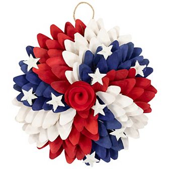 Northlight Americana Petals & Rose Artificial Wooden Floral Wreath