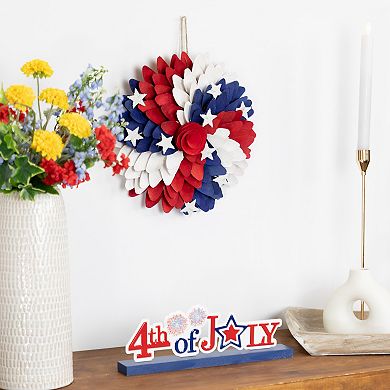 Northlight Americana Petals & Rose Artificial Wooden Floral Wreath