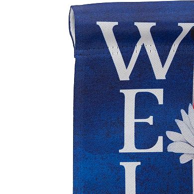 Northlight Stars & Stripes Hearts "Welcome" Americana Outdoor Garden Flag