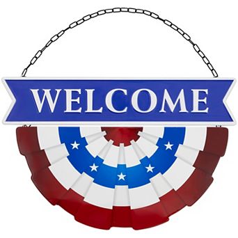 Northlight Americana "Welcome" Metal Wall Sign with Bunting