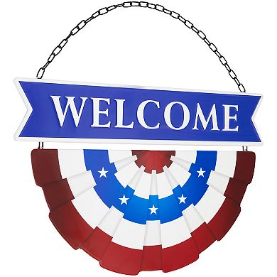 Northlight Americana "Welcome" Metal Wall Sign with Bunting