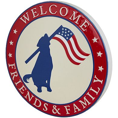 Northlight Welcome Friends and Family Americana Dog Metal Wall Decor