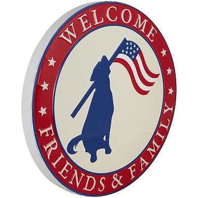 Northlight Welcome Friends and Family Americana Dog Metal Wall Decor