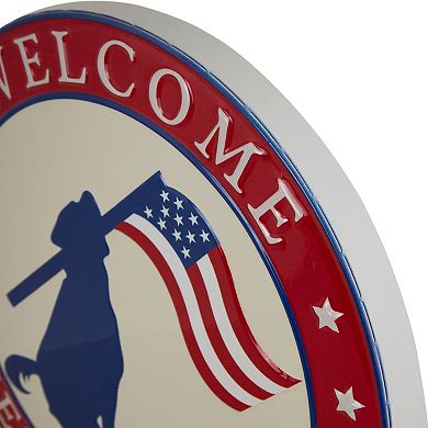 Northlight Welcome Friends and Family Americana Dog Metal Wall Decor