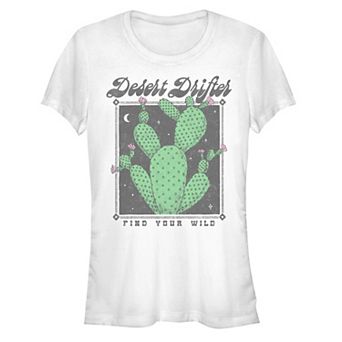 Juniors' Desert Drifter Cactus Fitted Graphic Tee