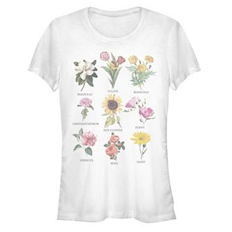 Juniors' Anthology Flower Samples Fitted Graphic Tee