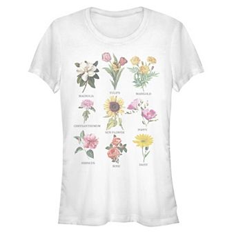 Juniors' Anthology Flower Samples Fitted Graphic Tee