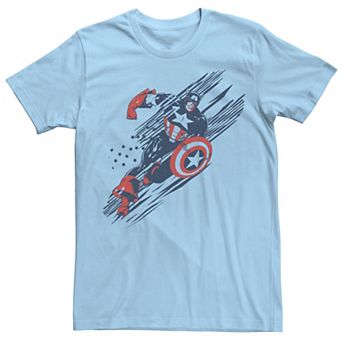 Men's Captain America Running Lines Graphic Tee