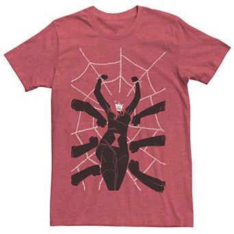 Men's Black Widow Trapped In Spiderweb Graphic Tee