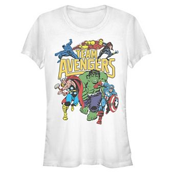 Juniors' The Avengers Team Graphic Tee