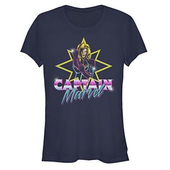Juniors' Captain Marvel Shiny Portrait Graphic Tee