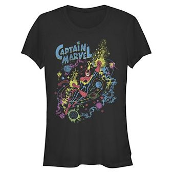 Juniors' Captain Marvel Cosmic Flight Graphic Tee